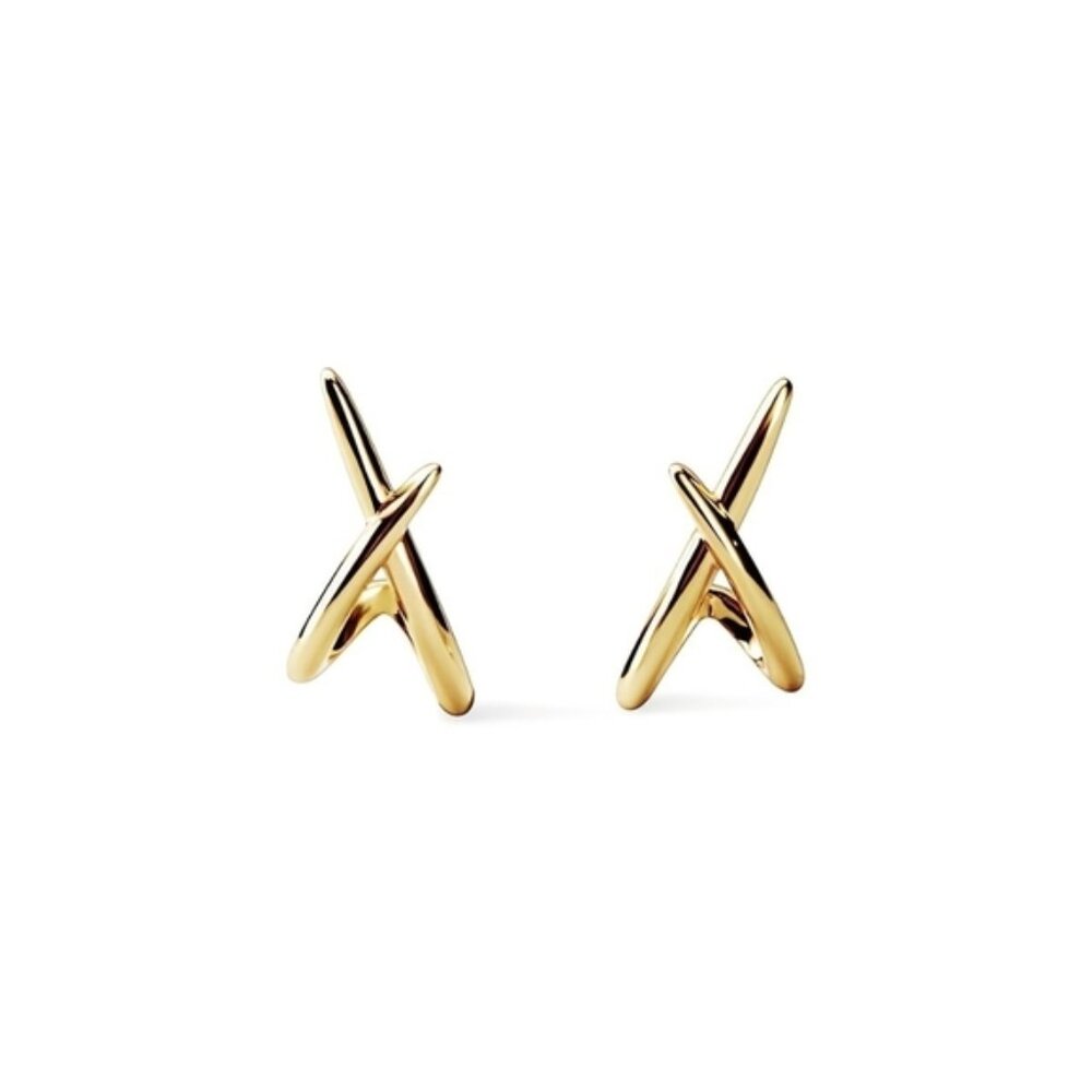 New! Anthropologie Sloane Gold Criss Cross Earrings (1065) NWOT